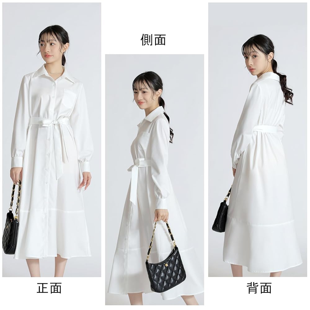美品 デプレ 日本製 上質コットン オーバーサイズ ロング シャツワンピース 白 ティアードシャツワンピース レディース フード付き フレア